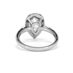 Diana Lab Diamond Pear Halo Engagement Ring Platinum 2.60ct F/VS1