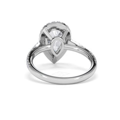 Diana Lab Diamond Pear Halo Engagement Ring Platinum 2.60ct F/VS1