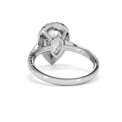 Diana Lab Diamond Pear Halo Engagement Ring 18KW Gold 2.60ct F/VS1