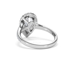 Diana Lab Diamond Pear Halo Engagement Ring Platinum 2.60ct F/VS1