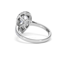 Diana Lab Diamond Pear Halo Engagement Ring 18KW Gold 2.60ct F/VS1