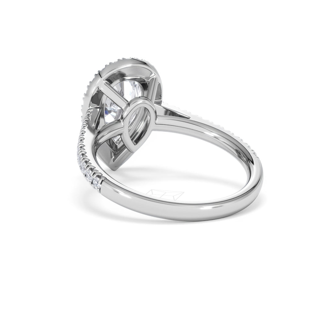 Diana Lab Diamond Pear Halo Engagement Ring Platinum 2.60ct F/VS1