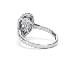 Diana Lab Diamond Pear Halo Engagement Ring Platinum 2.60ct F/VS1