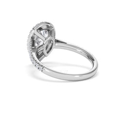 Diana Lab Diamond Pear Halo Engagement Ring Platinum 2.60ct F/VS1