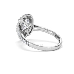 Diana Lab Diamond Pear Halo Engagement Ring Platinum 2.60ct F/VS1