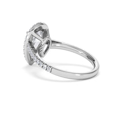 Diana Lab Diamond Pear Halo Engagement Ring 18KW Gold 2.60ct F/VS1