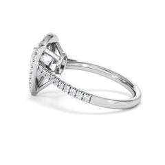 Diana Lab Diamond Pear Halo Engagement Ring Platinum 2.60ct F/VS1