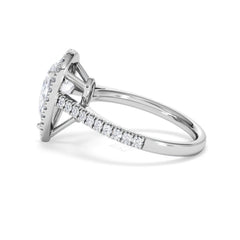 Diana Lab Diamond Pear Halo Engagement Ring Platinum 2.60ct F/VS1
