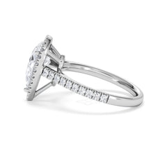 Diana Lab Diamond Pear Halo Engagement Ring Platinum 2.60ct F/VS1
