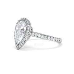 Diana Lab Diamond Pear Halo Engagement Ring Platinum 2.60ct F/VS1