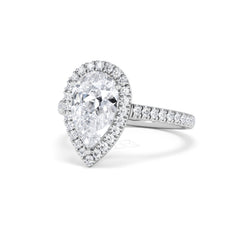 Diana Lab Diamond Pear Halo Engagement Ring Platinum 2.60ct F/VS1
