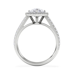 Diana Lab Diamond Pear Halo Engagement Ring Platinum 2.60ct F/VS1