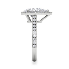 Diana Lab Diamond Pear Halo Engagement Ring Platinum 2.60ct F/VS1