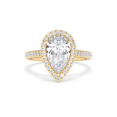 Diana Lab Diamond Pear Halo Engagement Ring in 18K Gold 2.60ct F/VS1