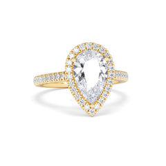 Diana Lab Diamond Pear Halo Engagement Ring in 18K Gold 2.60ct F/VS1