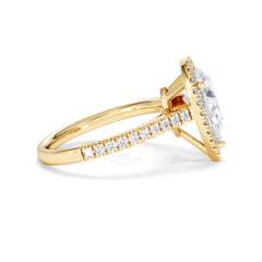 Diana Lab Diamond Pear Halo Engagement Ring in 18K Gold 2.60ct F/VS1