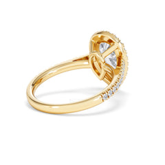 Diana Lab Diamond Pear Halo Engagement Ring in 18K Gold 2.60ct F/VS1