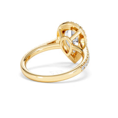 Diana Lab Diamond Pear Halo Engagement Ring in 18K Gold 2.60ct F/VS1