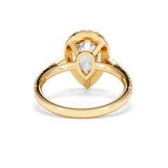 Diana Lab Diamond Pear Halo Engagement Ring in 18K Gold 2.60ct F/VS1