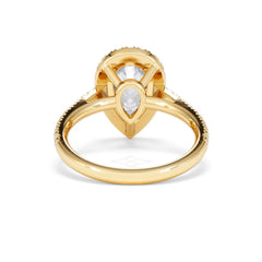 Diana Lab Diamond Pear Halo Engagement Ring in 18K Gold 2.60ct F/VS1