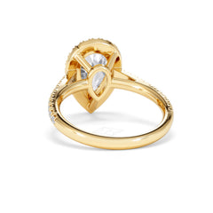 Diana Lab Diamond Pear Halo Engagement Ring in 18K Gold 2.60ct F/VS1