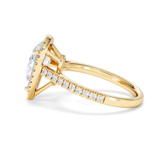 Diana Lab Diamond Pear Halo Engagement Ring in 18K Gold 2.60ct F/VS1