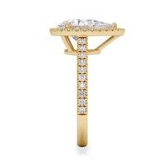 Diana Lab Diamond Pear Halo Engagement Ring in 18K Gold 2.60ct F/VS1