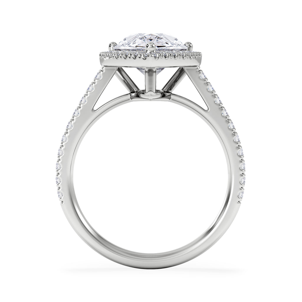 Diana 3.60ct Lab Diamond Pear Cut Engagement Ring in Platinum G/VS1