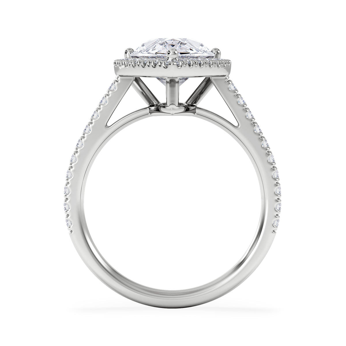 Diana 3.60ct Lab Diamond Pear Cut Engagement Ring in Platinum G/VS1