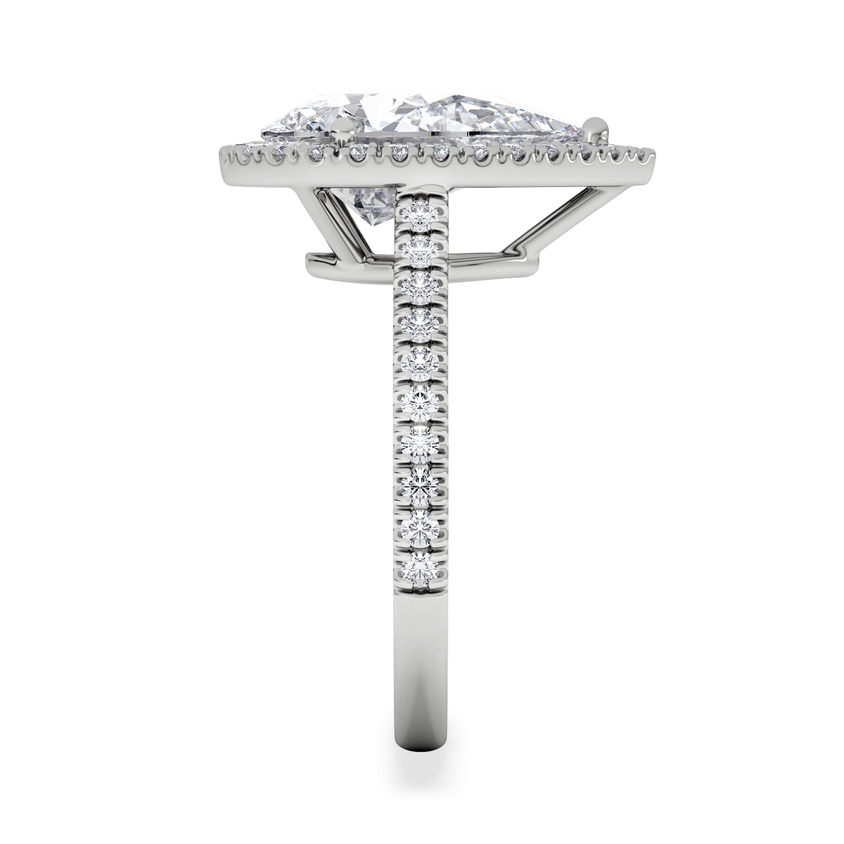 Diana 3.60ct Lab Diamond Pear Cut Engagement Ring in 18K White Gold G/VS1
