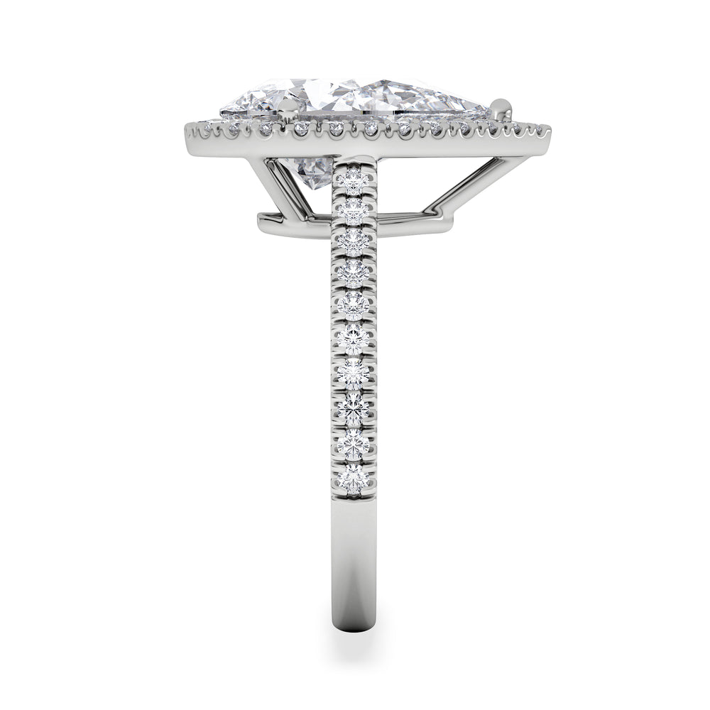 Diana 3.60ct Lab Diamond Pear Cut Engagement Ring in Platinum G/VS1