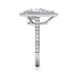 Diana 3.60ct Lab Diamond Pear Cut Engagement Ring in Platinum G/VS1