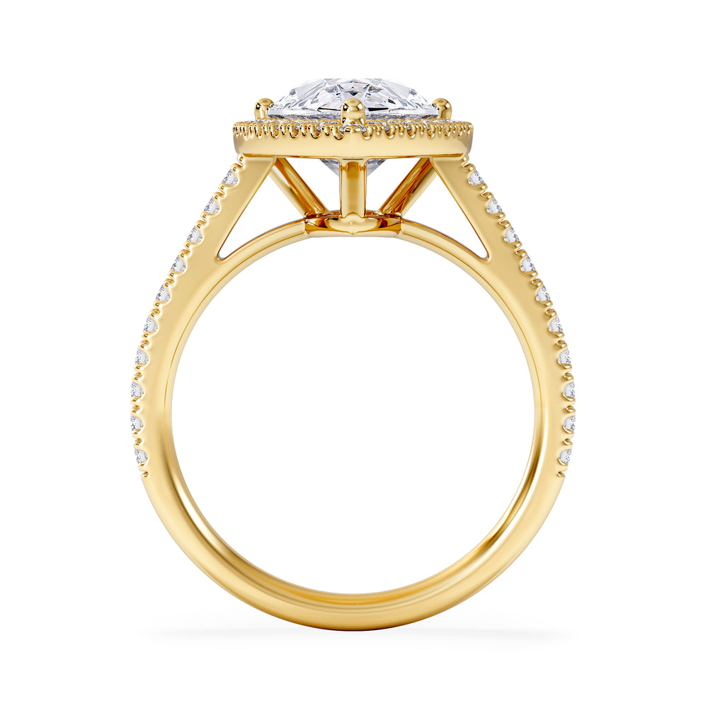 Diana 3.60ct Lab Diamond Pear Cut Engagement Ring in 18K Yellow Gold G/VS1