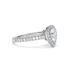 Diana Diamond Pear Halo Engagement Ring Platinum 1ct G/VS