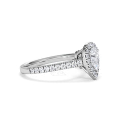 Diana Diamond Pear Halo Engagement Ring Platinum 1ct G/VS