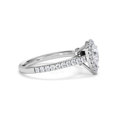 Diana Diamond Pear Halo Engagement Ring Platinum 1ct G/VS
