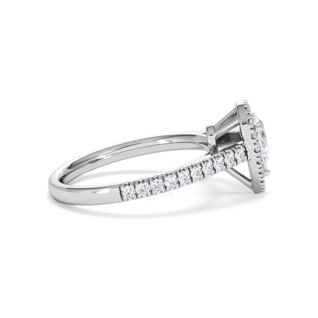 Diana Diamond Pear Halo Engagement Ring Platinum 1ct G/VS