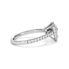 Diana Diamond Pear Halo Engagement Ring Platinum 1ct G/VS