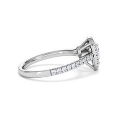 Diana Diamond Pear Halo Engagement Ring Platinum 1ct G/VS