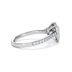 Diana Diamond Pear Halo Engagement Ring Platinum 1ct G/VS