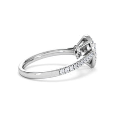 Diana Diamond Pear Halo Engagement Ring Platinum 1ct G/VS