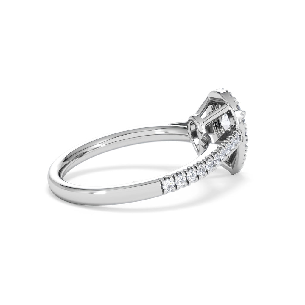 Diana Diamond Pear Halo Engagement Ring Platinum 1ct G/VS