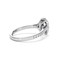Diana Diamond Pear Halo Engagement Ring Platinum 1ct G/VS