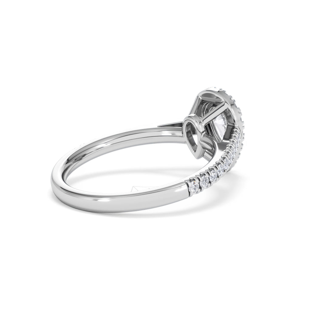 Diana Diamond Pear Halo Engagement Ring Platinum 1ct G/VS