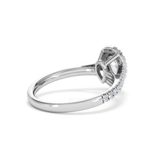 Diana Diamond Pear Halo Engagement Ring Platinum 1ct G/VS