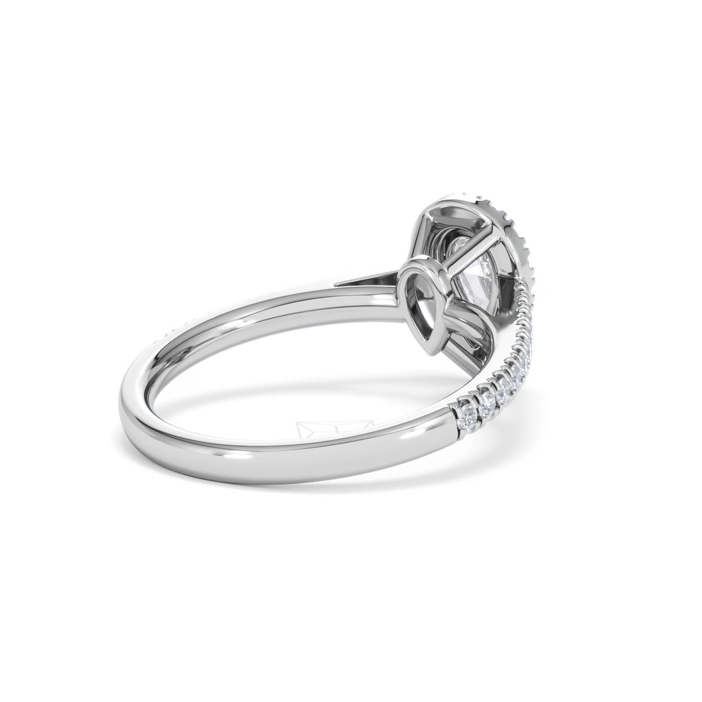Diana Diamond Pear Halo Engagement Ring Platinum 1ct G/VS