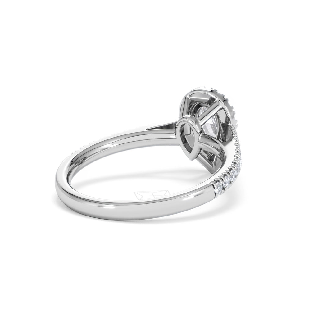 Diana Diamond Pear Halo Engagement Ring Platinum 1ct G/VS