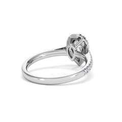Diana Diamond Pear Halo Engagement Ring Platinum 1ct G/VS