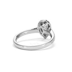 Diana Diamond Pear Halo Engagement Ring Platinum 1ct G/VS
