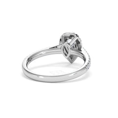 Diana Diamond Pear Halo Engagement Ring Platinum 1ct G/VS